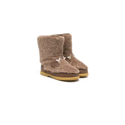 Donsje Kids' Faux-fur Deer Boots In Brown