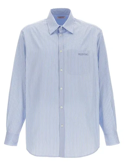 Valentino Garavani  Striped Shirt In Light Blue