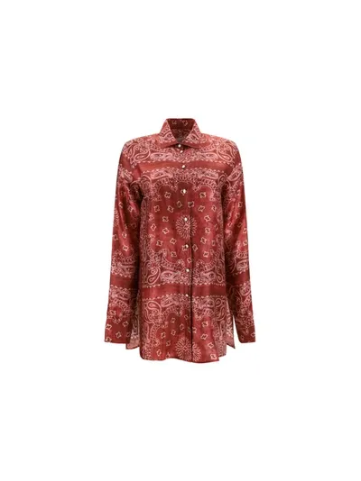 Golden Goose Beatrice Straight Bottom Shirt In Red