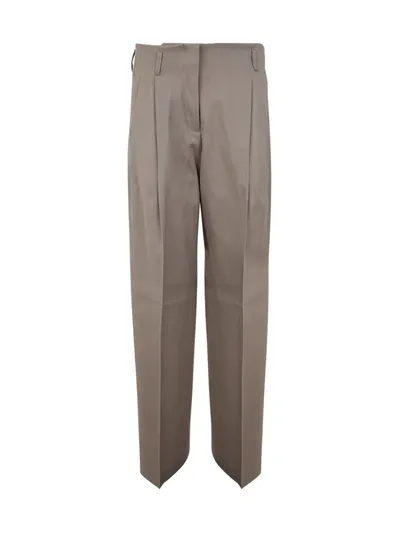 Golden Goose Journey W`s Pant Wide Leg Light Dry Wool Gabardine In Roasted Cashew