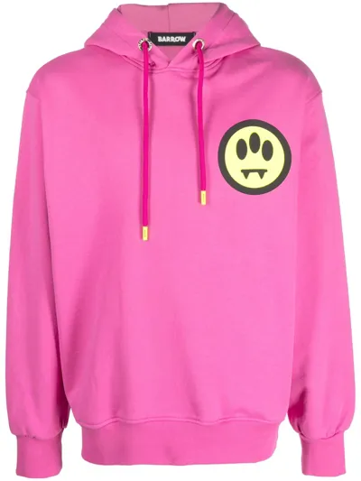 Barrow Logo-print Cotton Hoodie In Pink