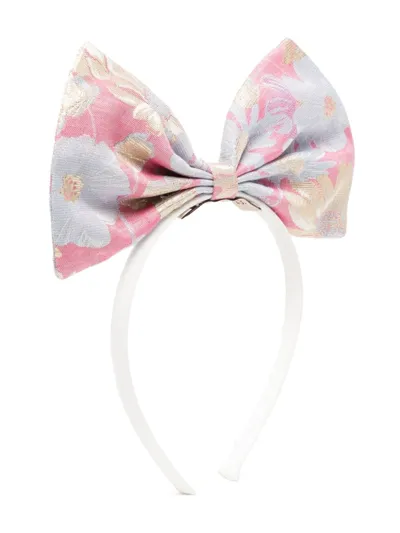 Hucklebones London Kids' Giant Bow Hair Band In White