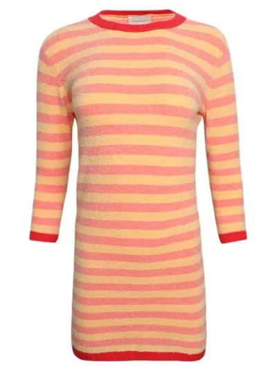 Alexandra Golovanoff Cam Striped Knitted Minidress In Orange