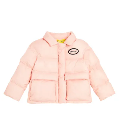 Off-white Kids' Arrow Quilted Puffer Jacket In Pink