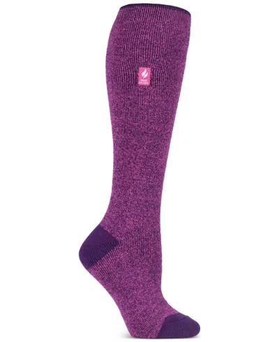 Heat Holders Women's Lite Calla Twist Long Socks In Purple