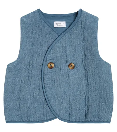 Donsje Baby Narini Cotton-blend Vest In Blue