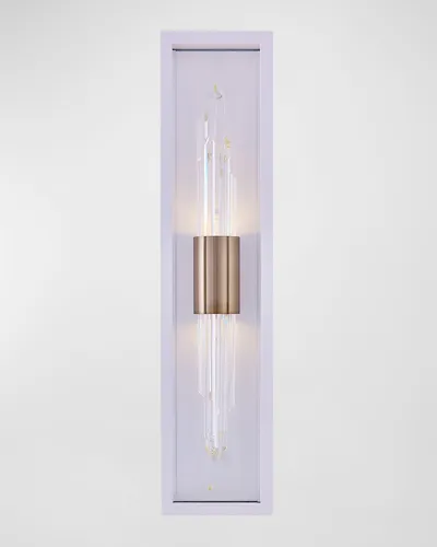 Allegri Crystal By Kalco Lighting Lucca Champagne Gold Led Outdoor Sconce In Matte White