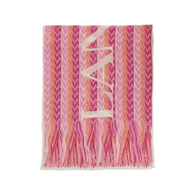 Lanvin Chevron Logo Pattern Scarf In Pink