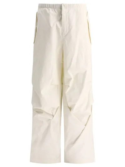 Jil Sander Straight-leg Cotton Trousers In White