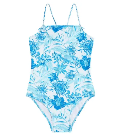 Vilebrequin Kids' Gom Printed Swimsuit In Blanc