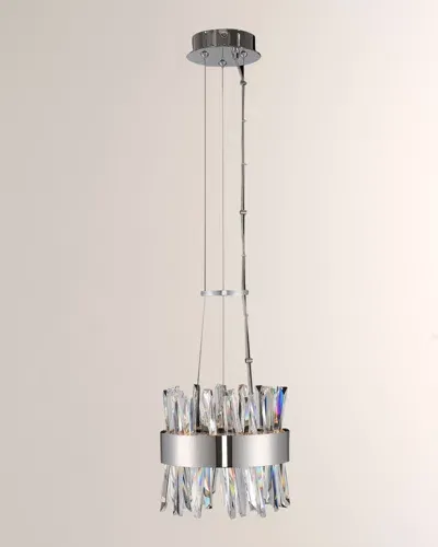 Allegri Crystal By Kalco Lighting Glacier 10" Led Mini Pendant In Polished Chrome