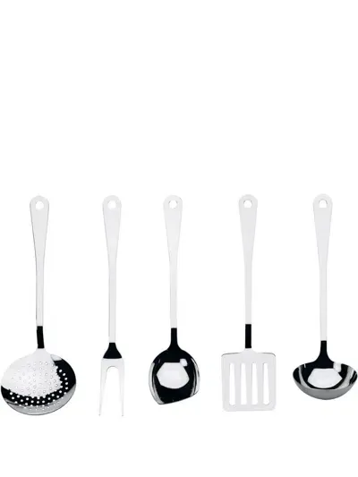 Alessi Set-of-five Stainless Steel Cutlery In Silver