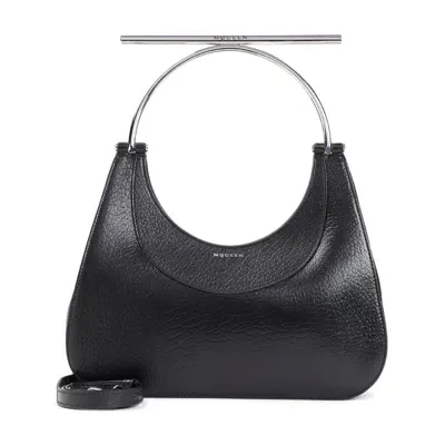 Alexander Mcqueen Cross-bar Logo Printed Tote Bag In Black