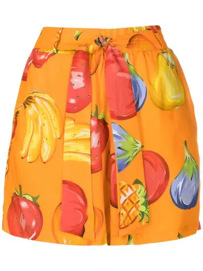 Amir Slama Shorts Mit Grafischem Print In Orange