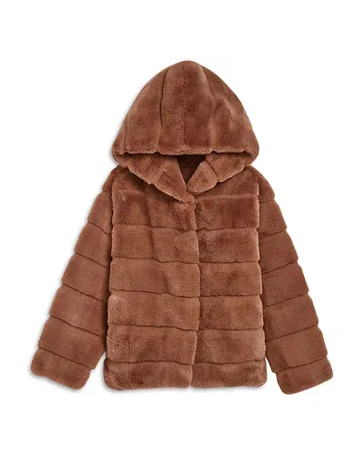 Apparis Unisex Goldy Faux Fur Short Coat - Little Kid, Big Kid In Camel