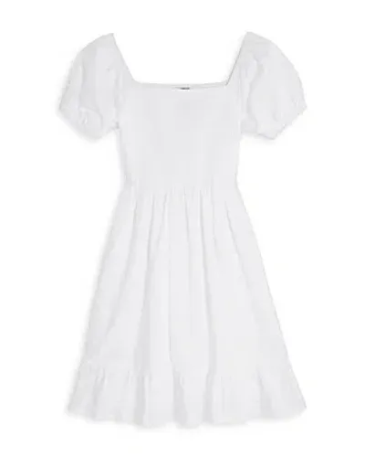 Aqua Girls' Smocked Ruffle Dress, Little Kid, Big Kid - Exclusive In White