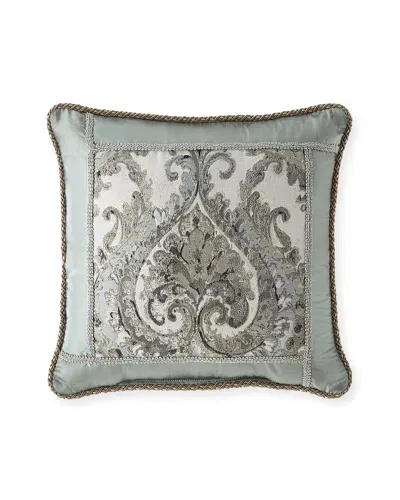 Austin Horn Collection Ainsley Framed 19" Pillow In Nile Blue