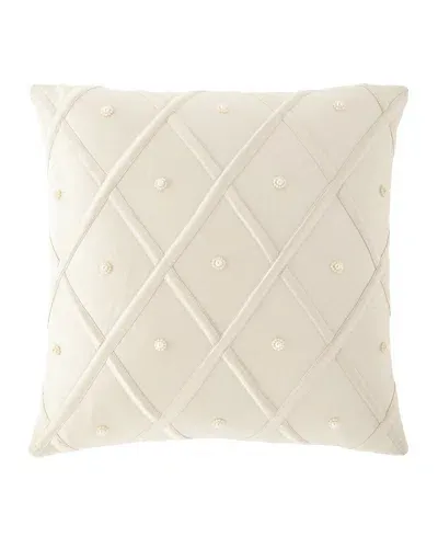 Austin Horn Collection Luna Silk Pillow, 17"sq. In Cream