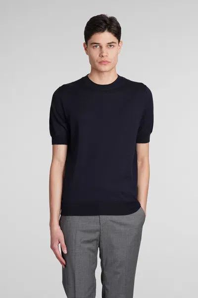 Ballantyne T-shirt In Blue Wool In Black