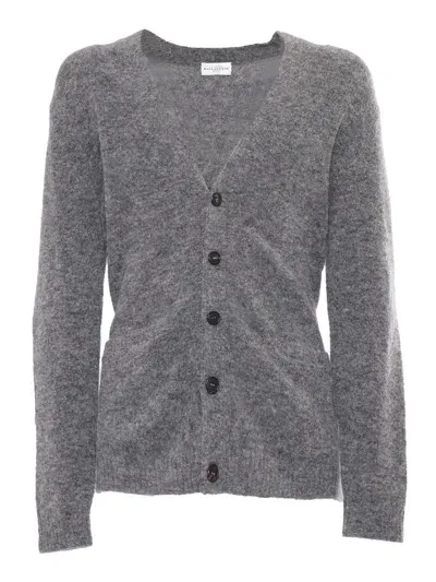 Ballantyne V Neck Cardigan In Gray