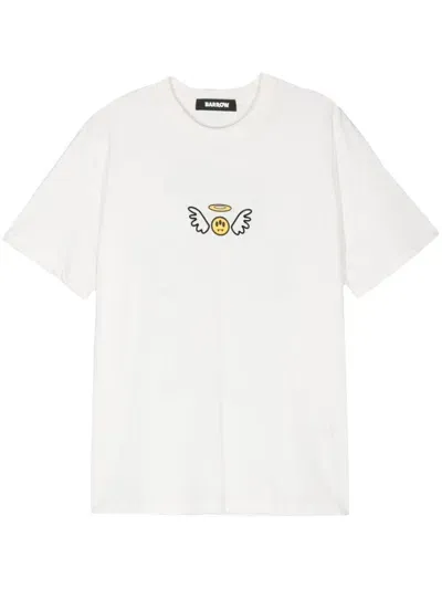 Barrow Logo-flocked T-shirt In White