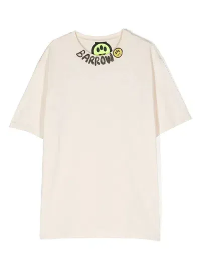 Barrow Kids' Logo-print Cotton T-shirt In Nude