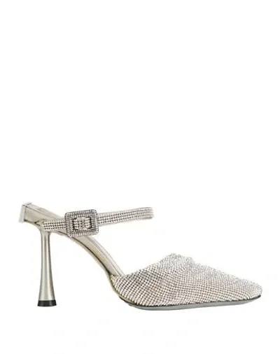 Benedetta Bruzziches Crystal Mesh Buckle Sandals In Silver