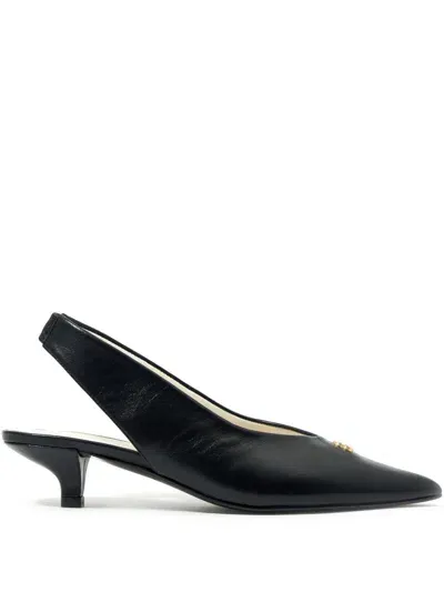 Bimba Y Lola Logo-plaque Leather Pumps In Schwarz