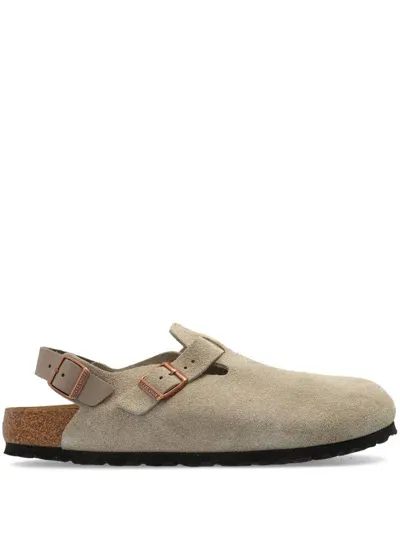 Birkenstock Tokio Suede Slingback Sandals In Beige