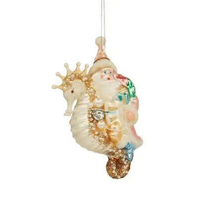 Bloomingdale's Santa On Seahorse Ornament - Exclusive In Multi