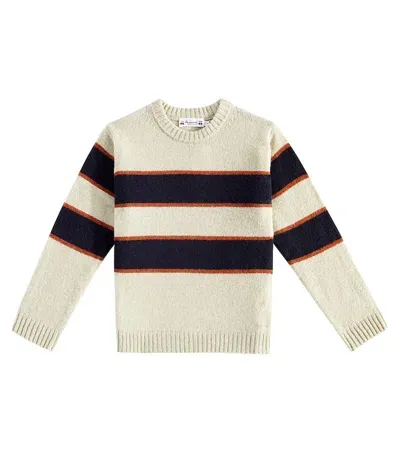 Bonpoint Kids' Branco Striped Wool Sweater In Grey