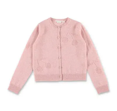 Bonpoint Kids' Ginger Button-up Cardigan In Pink