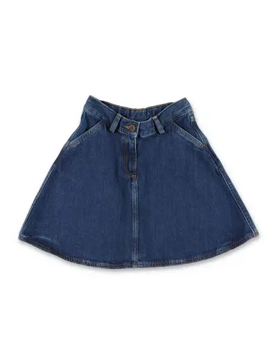 Bonpoint Kids' Gingia Denim Skirt