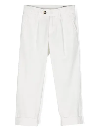 Brunello Cucinelli Kids' Straight-leg Trousers In White