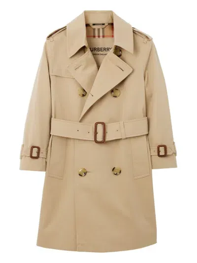 Burberry Kids' Mayfair Trench Raincoat In Beige