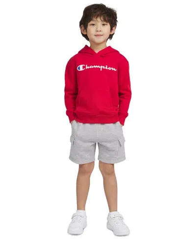 Champion Kids' Toddler & Little Boys Fleece Hoodie & Cargo Shorts, 2 Piece Set In Lychee