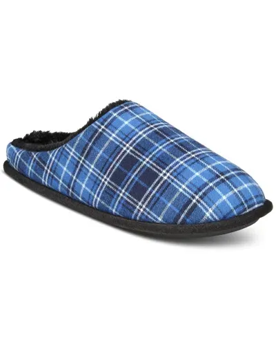 Club Room Men's Plaid Slippers, Created For Macy's In Blue