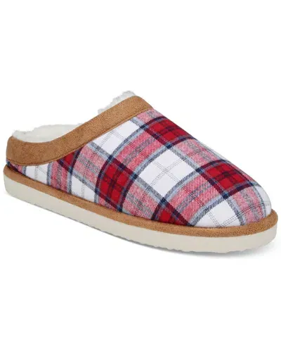 Club Room Men's Blackwatch Plaid Slippers, Created For Macy's In Red