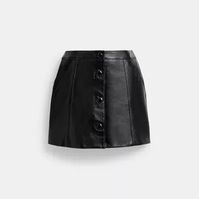 Coach Patent Leather Mini Skirt In Black