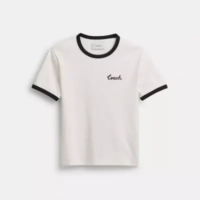 Coach Ringer T Shirt In White