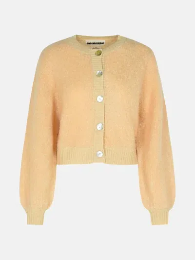 Colorush Mohair 'jackson' Cardigan In Cream