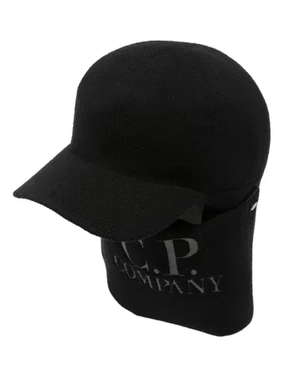 C.p. Company Logo-jacquard Cap In Schwarz