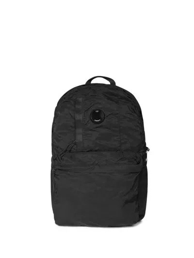 C.p. Company Kids' Logo-patch Backpack In Gray