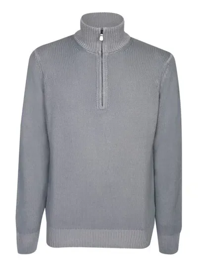 Dell'oglio High-neck Wool Blend Jumper In Grey