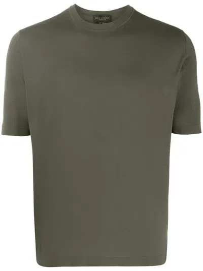 Dell'oglio Crew-neck Fine-knit T-shirt In Green