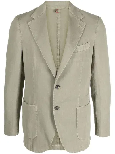 Dell'oglio Notched-collar Single-breasted Blazer In Green