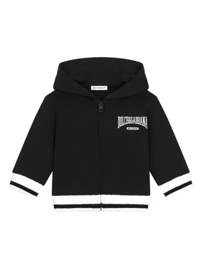 Dolce & Gabbana Babies' Logo-print Hoodie In Schwarz