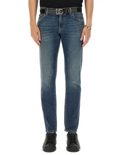 Dolce & Gabbana Slim Fit Jeans In Multicolor