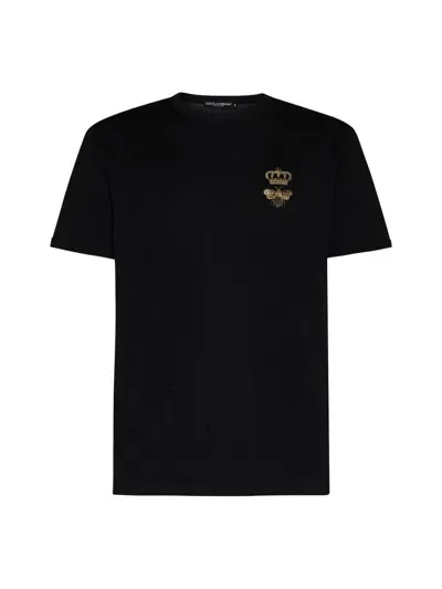 Dolce & Gabbana Dolce &amp; Gabbana Embellished Bee T Shirt In Black