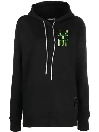 Drhope Logo-embroidered Cotton Hoodie In Black